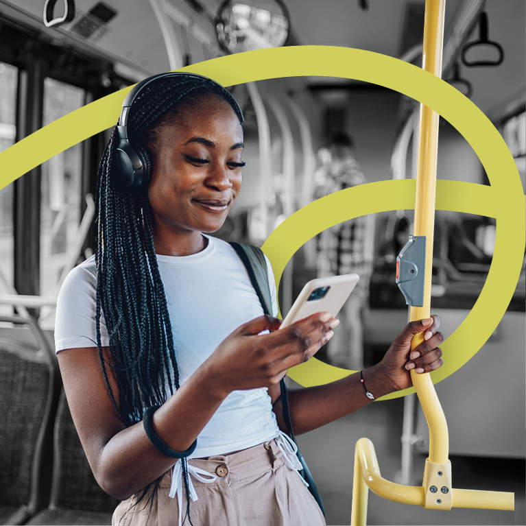 Woman on bus